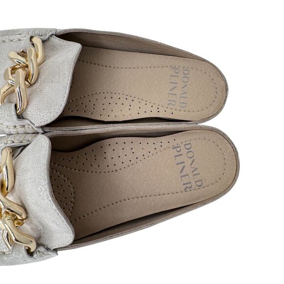 Donald Pliner‎ Bless Chain Mule Shoes Women Size 6.5 Cream Leather Slip-On - Picture 7 of 8